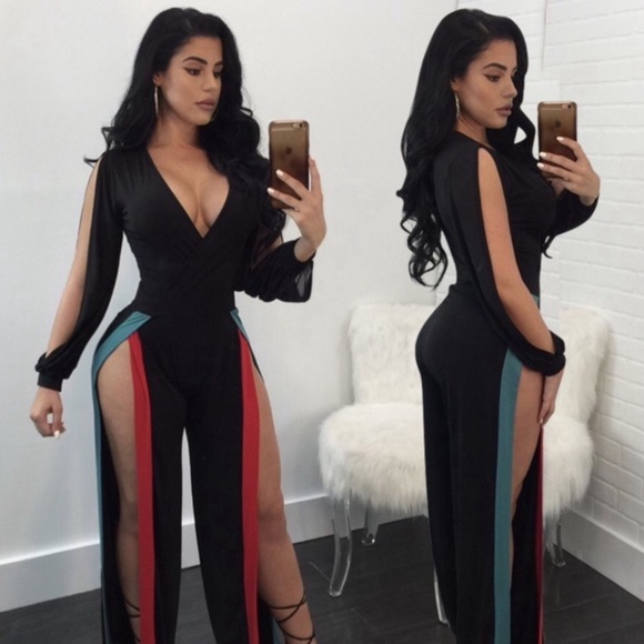 high split leg jumpsuit